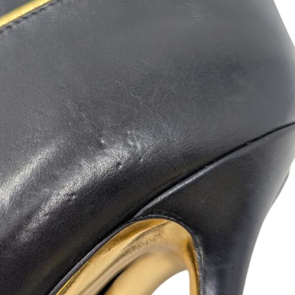 Versace Rare 2013 Western Cowboy Boots Black Leather Gold Studded Heels 40.5 - Picture 6 of 13